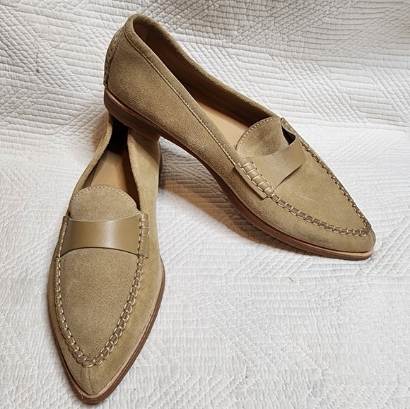 M. GEMI tan suede pointed toe loafers. Women's size 41. - Picture 2 of 16
